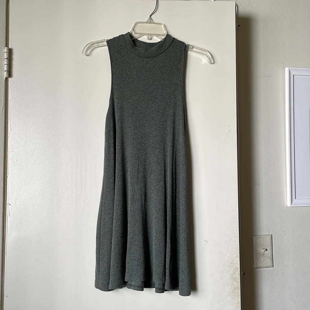 High Neck Sleeveless Knit Mini Dress